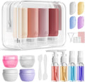 Muslish 21 Pack Travel Bottles for Toiletries, Leak-Proof TSA Compliant Silicone Travel Size Containers for Shampoo and Conditioner, BPA Free with Toiletry Bag (Cream) by MUSLISH