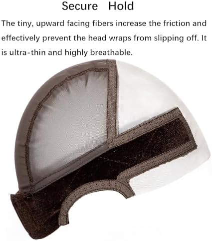 Wig Caps with Grip Band for Keeping Wigs in Place Wig Caps for Women Adjustable Wig Grip Cap Band Brown Stocking Wig Caps Wide 13x4 HD Transparent Lace for Front Wig Cap for Wig Making - Image 3