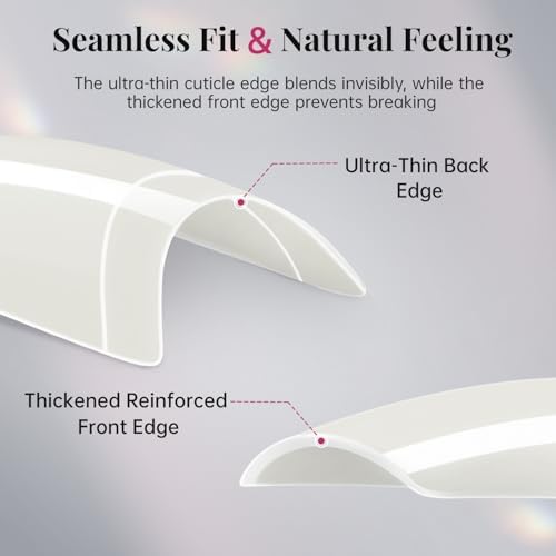 Krofaue 500PCS flexible gel French Half Cover Acrylic Nail Tips Manicure - Image 5