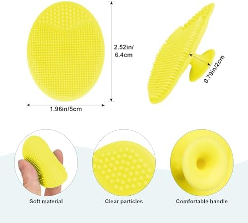 Baby Hair Brush with Wooden Handle and Comb Set for Newborns & Toddlers | Natural Soft Goat Bristles l Wood comb l Yellow Silicone Brush| Ideal for Cradle Cap (3PCS) - Image 6