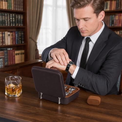 ProCase 6-Slot Travel Watch Case for Men, Hard Shell Storage Box -Espresso - Image 5