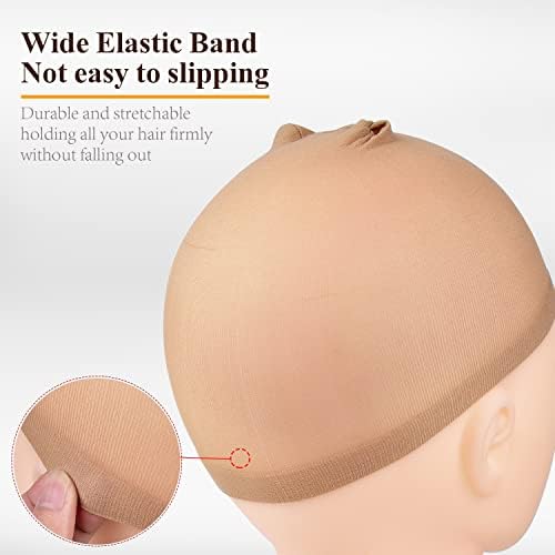 MORGLES Stretchy Nylon Wig Caps 6 Pack, Closed End Stocking Caps for Women - Image 5