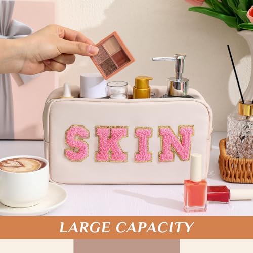Remerry 4 Pcs Preppy Makeup Bags,Gentle White - Image 4