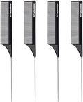 4 PCS Rat Tail Combs with Metal Pick for Braiding,Parting by GOODOFFERPLACE