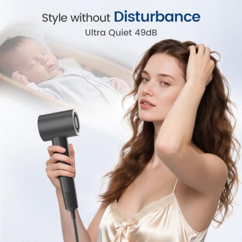 Hair Dryer with Diffuser, 180,000 RPM High Speed Blow Dryer with Diffuser - Image 2