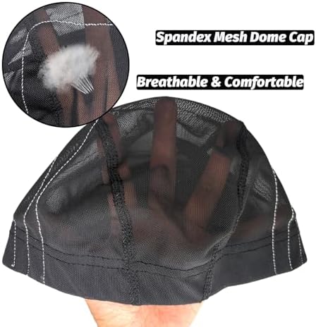 Wig Cap with Guideline Map for Wig Making, Stretchable Mesh Dome Caps with 1 Elastic Band and 4 Combs for Beginners Sewing Wig (Small: 19"-20", 6 * 6 Closure) - Image 3
