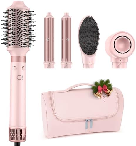 MESCOMB Dual Voltage Hot Air Styler Wrap - 5 in 1 Hair Dryer Brush with Fast Drying Blow Dryer, Styling, Straightening & Volumizing with Travel Bag (100V–240V) Gift for Women by MESCOMB
