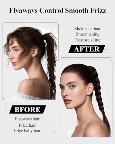 Peach Wood Boar Bristle Slick Back Hair Brush & Rat Tail Comb Set - Controls Frizz, Smooths Flyaways, Restores Shine - Creates Sleek Ponytails, Buns & Edge Control, Teasing for Women & Kids - Image 5