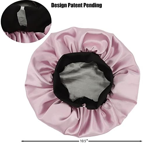 Kids Satin Bonnet Double Layer Wide Elastic Band Sleep Cap - Image 2