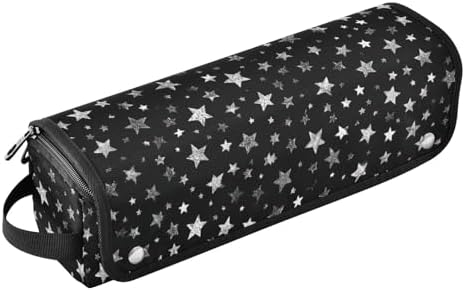Hair Tools Travel Bag with Heat Resistant Mat 2-in-1 Hot Tools Travel Bag Organizer Flat Curling Iron Travel Case for Straightener Sparkly Silver Stars by WelcometoElliTarr