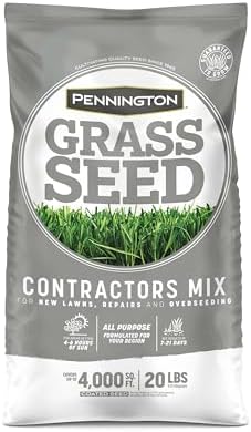 Pennington Contractors Central Grass Seed Mix, Rapid Grass Seeds for Lawn, 20 lb by Pennington