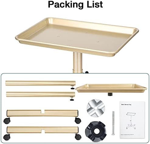 Hair Tray on Wheels Gold Salon Rolling Tray - Image 7