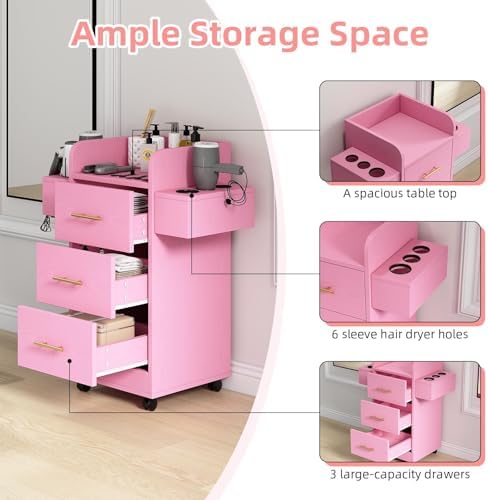 4ever2buy Salon Station for Hair Stylist, Salon Station Cart with Wheels - Image 5
