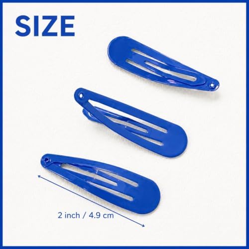 Blue Hair Clips for Women and Girls, 2 Inch Metal Snap Clips 40 Pack - Image 3