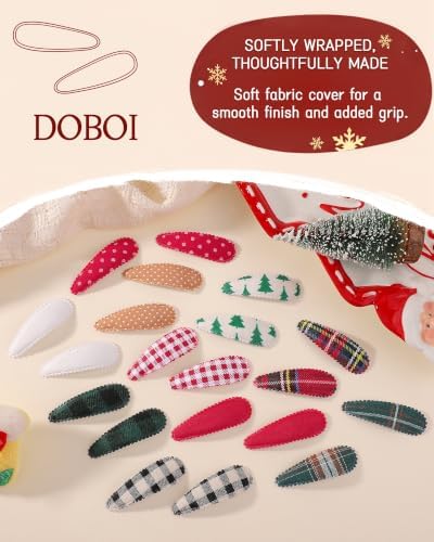 doboi Toddler Hair Clips for Girls Baby Barrettes-20PCS Holiday Prints - Image 3