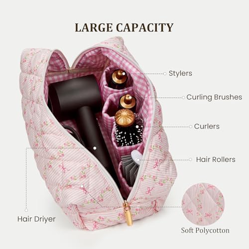 HiTotes Hair Tools Travel Bag Compatible with Dyson Airwrap Cute Floral Travel Case for Shark Flexstyle Hair Tools Organizer - Image 3