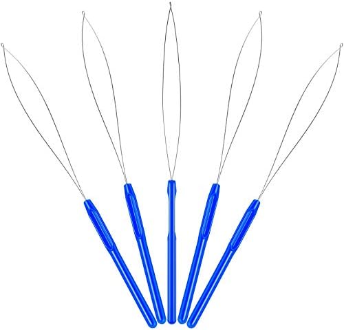 Zonon 10 Pcs Loop Needle Threader Tool for Hair Extension Bead,Blue - Image 5