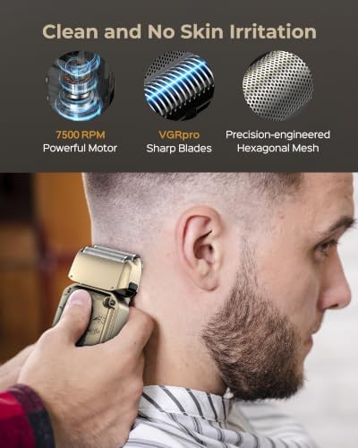 VGRPRO Hair Clippers for Men, Beard Trimmer, Foil Shaver 3-in-1 Clipper Set - Image 4