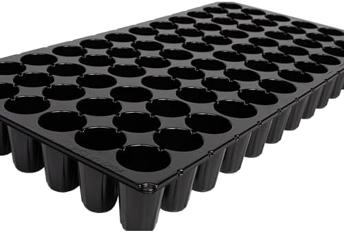 SUNPACK 21" x 11" Heavy Duty 72-Cell Circular Insert Tray, Black, 2.5" - Ideal for Greenhouses or Indoor Gardening - Holds Up to 72 Different Seeds - Image 2
