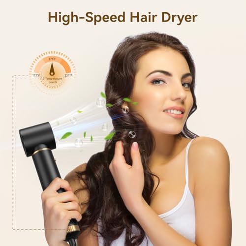 JINYAWA Hair Dryer Brush 5 in 1, Hot Air Brush Air Curler, Air Styler Hair Styler Without Heat Damage, Multistyler Blow Dryer Brush, Powerful Hair Styling Tools for Drying,Curl,Volumize and Straighten - Image 6