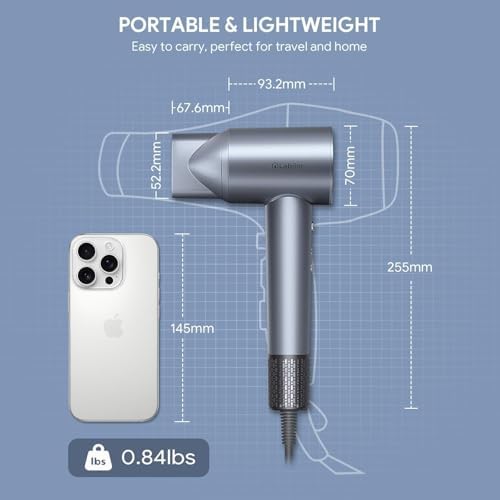 Labiim Hair Dryer, High-Speed Ionic Blow Dryer 110,000 RPM Motor (Iron) - Image 7