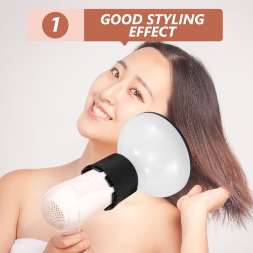 Universal Hair Dryer Diffuser Attachment White 4.2-6.2cm Plastic - Image 7