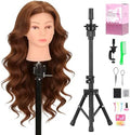 22-24'' 100% Human Hair Mannequin Head with Adjustable Stand by Demides