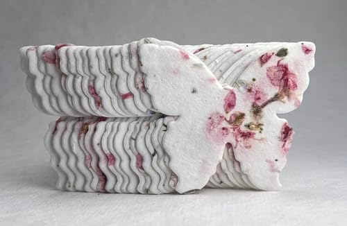 Wildflower Seed Paper Butterfly Shape - Large 3" - Set of 24 (17s Pink Recycled) - Image 3