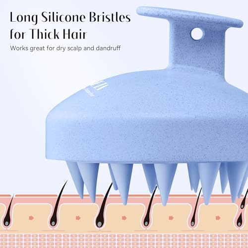 HEETA Wheat Straw Scalp Scrubber Shampoo Brush Massage Tool for Hair Growth - Image 6