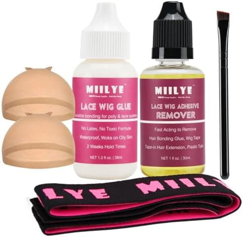 MIILYE Wig Glue for Front Lace Wig 1.3oz and 1oz Lace Glue Remover Set by MIILYEBEAUTYSUPPLY