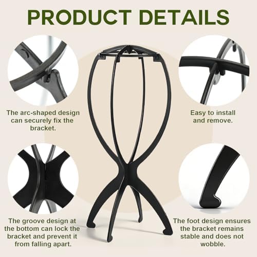 Wig Head Stand with Wig Brush Comb Set Travel Wigs Holder Comb Set for Women Human and Synthetic Hair | 2in 1 Wig Milk Spray & Shampoo Hydrates & Moisturizes, Promotes Silkiness & Shine Easy Combing - Image 5