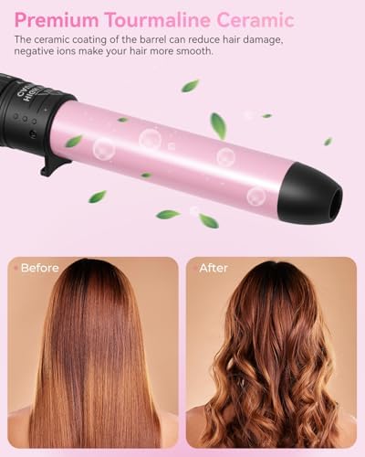 Ohuhu 5 in 1 Curling Wand Set, 0.35"-1.25" Interchangeable Ceramic Barrels - Image 6
