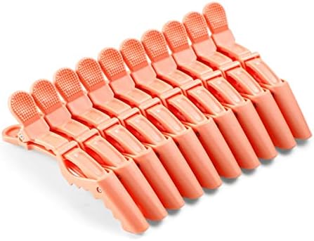 10pcs/set Multicolor Croc Alligator Clips - Transparent Plastic Hair Styling Sectioning Barrettes - Non Slip Professional Salon DIY Accessories - Hairpins (10pcs-Orange) - Image 2
