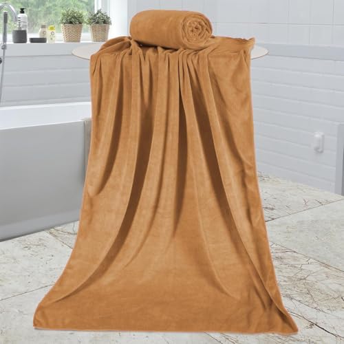 JML Microfiber Bath Towels, 30" x 60", 4 Pack, Beige - Image 2