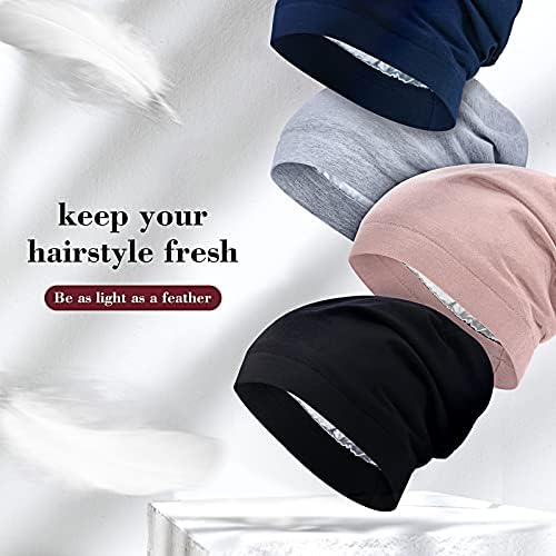 SATINIOR 4 Pcs Satin Lined Sleep Cap - Image 5