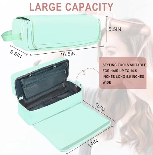 Hair Tools Travel Bag with Heat Resistant Mat Hair Styling Accessories Storage Case for Hair Dryer Flat Iron Straightener Curling Iron Haircare Accessories Travel Essentials for Women - Image 3