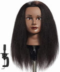 16-18"100% Real Hair Mannequin Head Training Head Manikin Cosmetology Doll by HAIRGINKGO