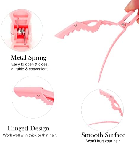 Ondder 24 Pack Large Alligator Clips for Hair Sectioning, Coloring, Cutting - Pink Pro Salon Barber Hair Styling Accessories for Women and Men - Image 3