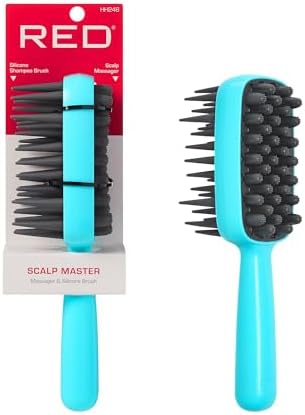 Red by Kiss Scalp Master 2-in-1 Silicone Scrubber & Shampoo Brush, Soft Long Bristles for Exfoliating Scalp, Boosting Circulation & Removing Build-Up (Teal) by REDbyKISS