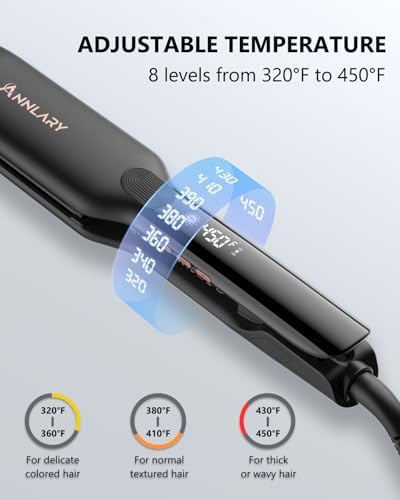 ANNLARY 1.75 Inch Ionic Hair Straightener Titanium Ceramic Flat Iron - Image 3
