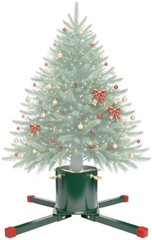 Christmas Tree Stand for Live Trees, 6 to 12 ft, Sturdy Green Christmas Tree Holder, Adiustable Design, Easy to Assemble, No Tools Required (Green2026) by Unknown