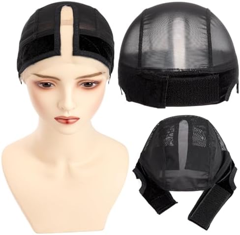 Wig Caps with Grip Band for Keeping Wigs in Place T-shape Wig Caps for Women Adjustable Wig Grip Cap Band Black Stocking Wig Caps Wide HD Transparent Lace for Front Wig Cap for Wig Making by Unknown