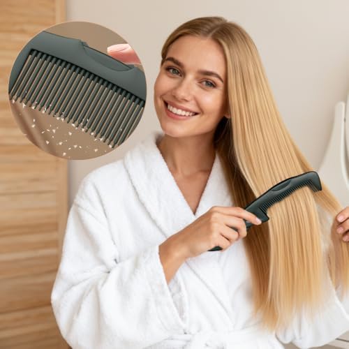 Dandruff Comb Removal 2PC Hollow Fine Tooth Scalp Detox Hair Care Tool (Green 1PC) - Image 2