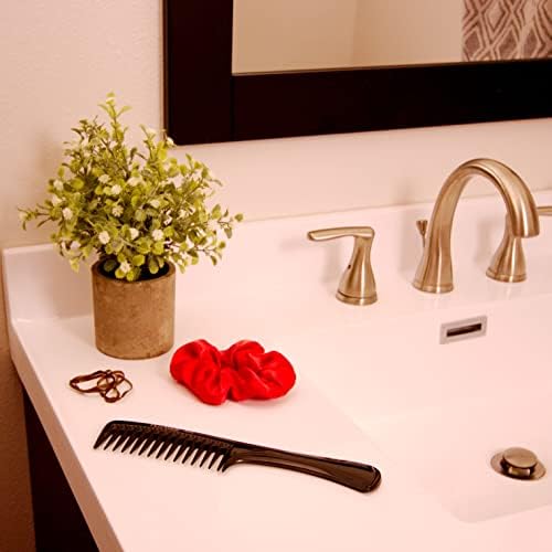 Pegasus 502, 9in Hard Rubber Wide Tooth Handle Comb, Handmade, Seamless, Smooth Edges, Anti Static, Heat and Chemically Resistant, Wet Hair, Everyday Grooming Comb | Peines de goma dura - Black - Image 3