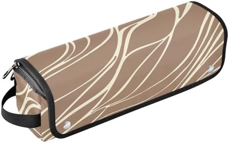 Hair Tools Travel Bag with Heat Resistant Mat Detachable 2-in-1 Curling Iron Travel Case Hot Tools Organizer for Straightener Flat Iron Zebra Skin Print Brown by WelcometoElliTarr