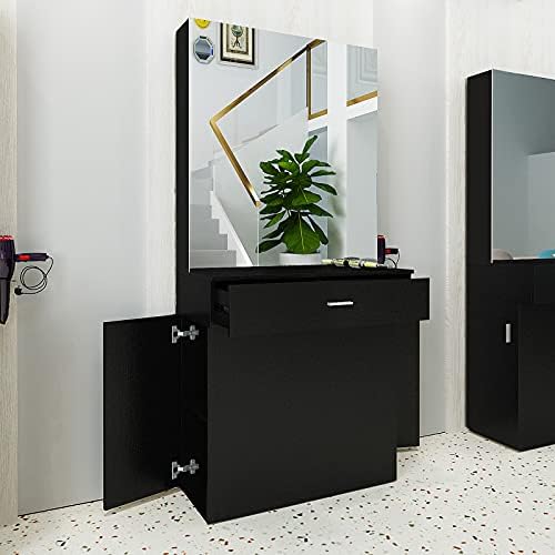Artist hand Wall Mounted Salon Station with Mirror for Barber, Beauty & Spa - Image 3
