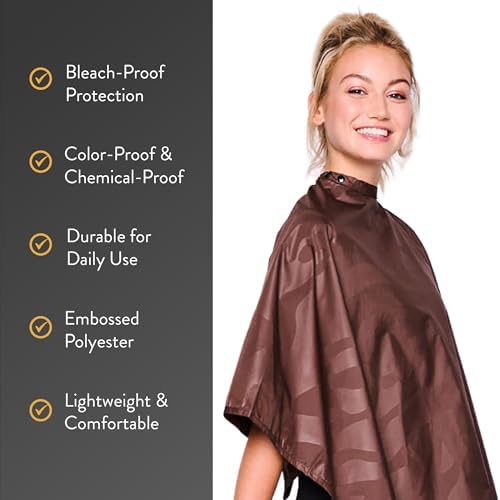Betty Dain Zephyr Bleach-Proof All Purpose Styling Cape, 45" x 60", Brown - Image 3