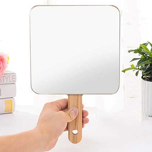 Mirror Handheld, Wooden Hand Mirror, Barber Hair Stylist Mirror for Clients - Image 2