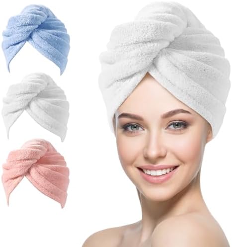 YFONG 3 Pack Microfiber Hair Towels Wrap for Women, Super Absorbent Drying by YFONG