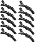 10pcs/set Multicolor Croc Clips Transparent Plastic Hairdresser Clip Hair Styling Sectioning Barrettes Professional Non Slip Alligator Clip Salon DIY Accessories Hairpins (10pcs-Black-1) by Liasun